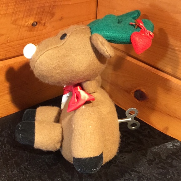 Vtg. Animated Musical Reindeer Plush Music Box - Picture 5 of 16